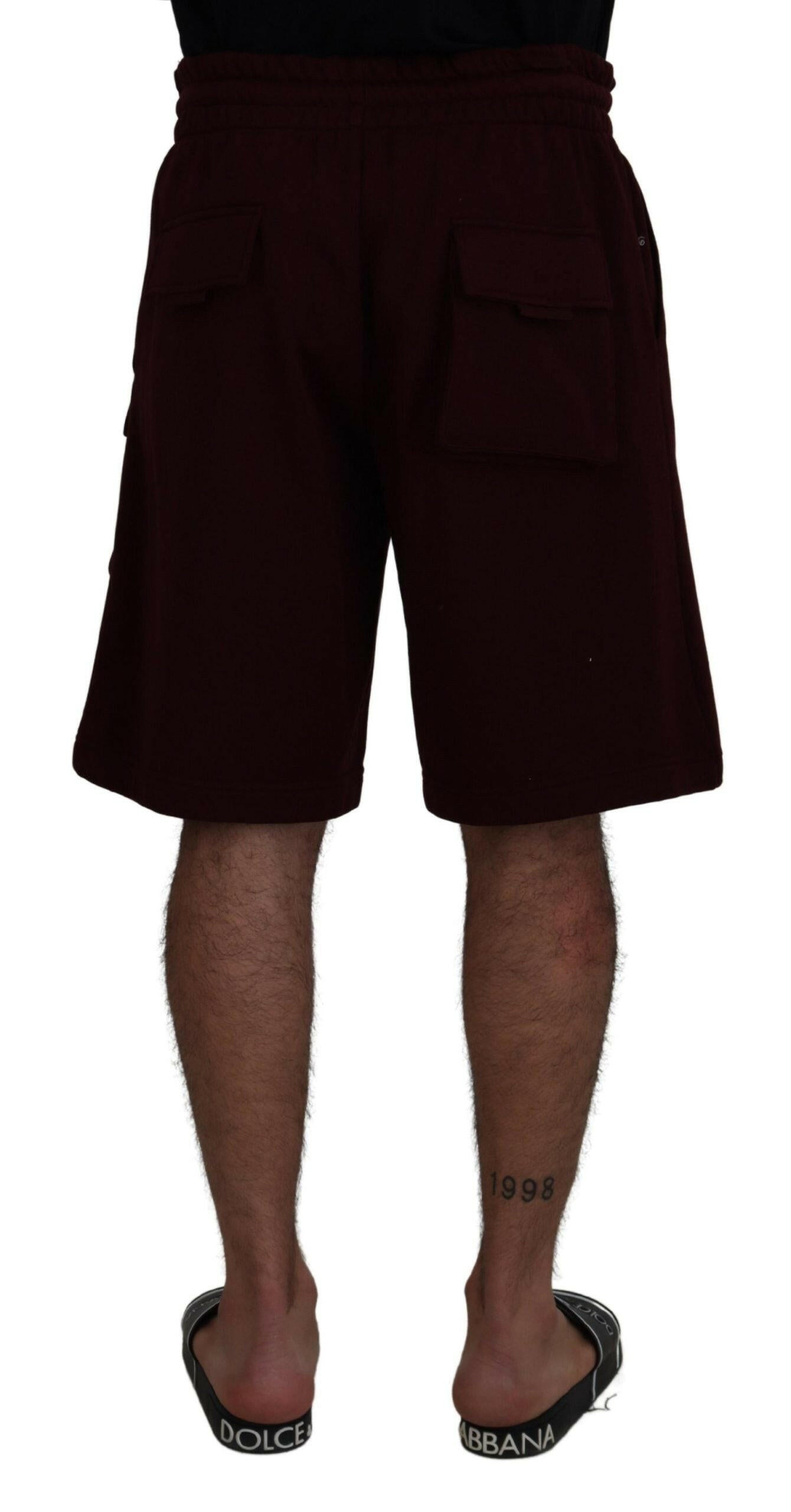 Dolce & Gabbana Maroon Bermuda Cargo Men Shorts -   -  Dolce & Gabbana.