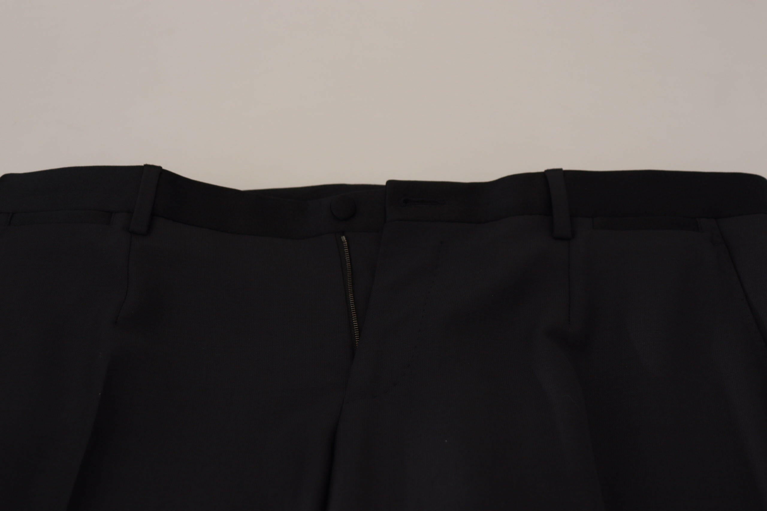 Dolce & Gabbana Black Wool Men Formal Pants -   -  Dolce & Gabbana.