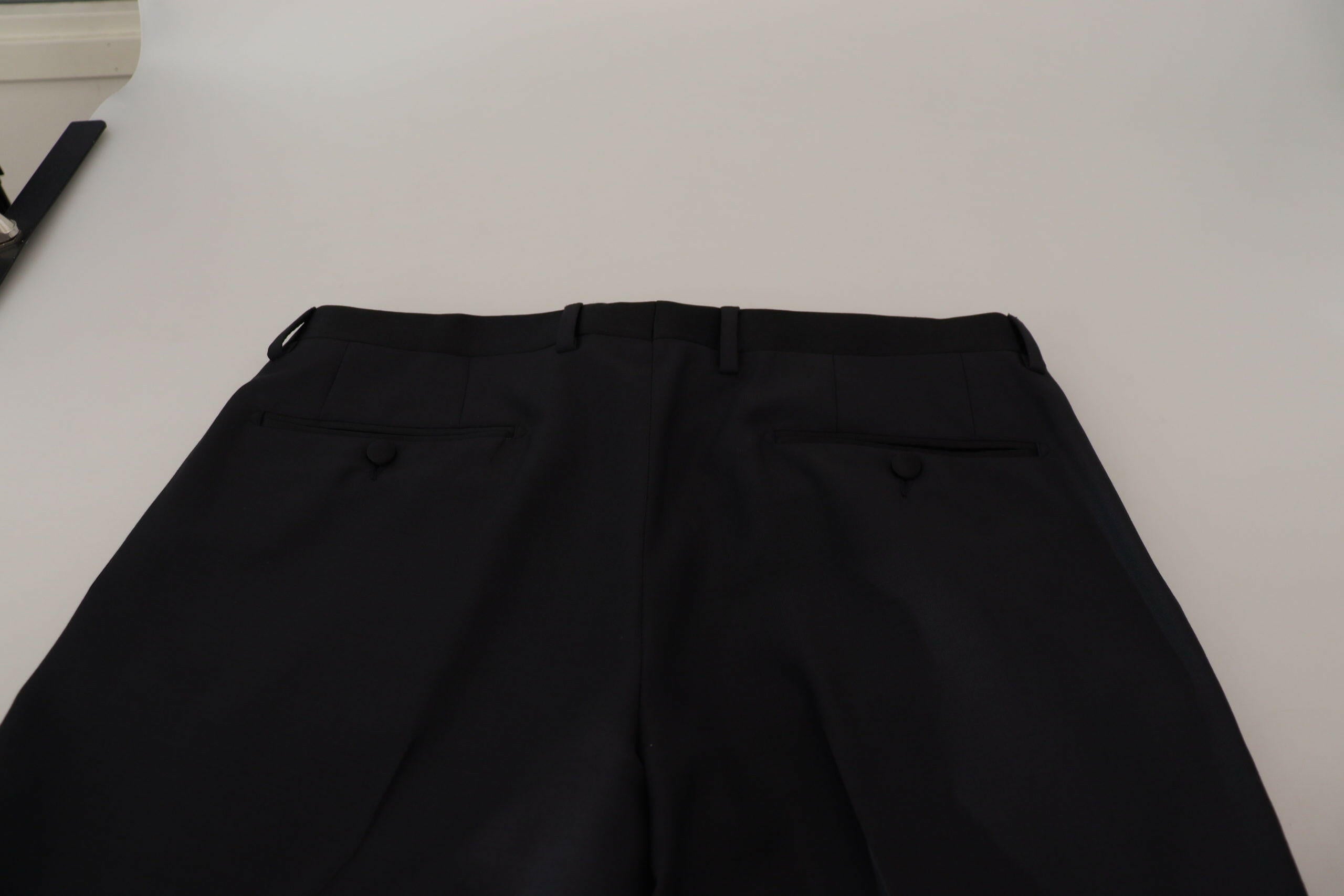 Dolce & Gabbana Black Wool Men Formal Pants -   -  Dolce & Gabbana.