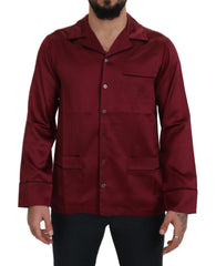 Dolce & Gabbana Red Silk Lounge Top Pajama Sleepwear Shirt -   -  Dolce & Gabbana.