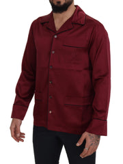 Dolce & Gabbana Red Silk Lounge Top Pajama Sleepwear Shirt -   -  Dolce & Gabbana.