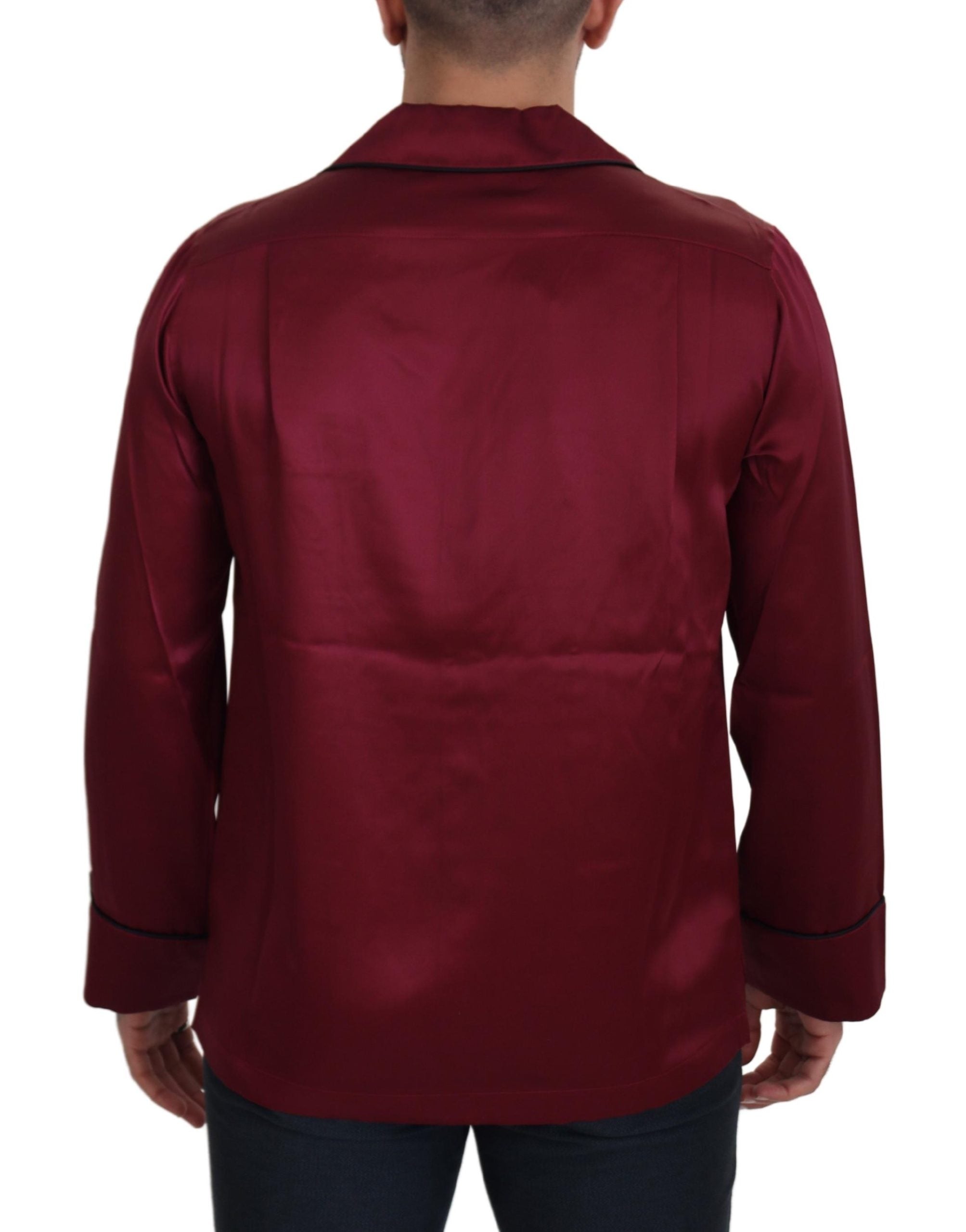 Dolce & Gabbana Red Silk Lounge Top Pajama Sleepwear Shirt -   -  Dolce & Gabbana.