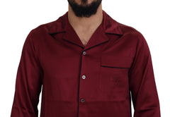 Dolce & Gabbana Red Silk Lounge Top Pajama Sleepwear Shirt -   -  Dolce & Gabbana.
