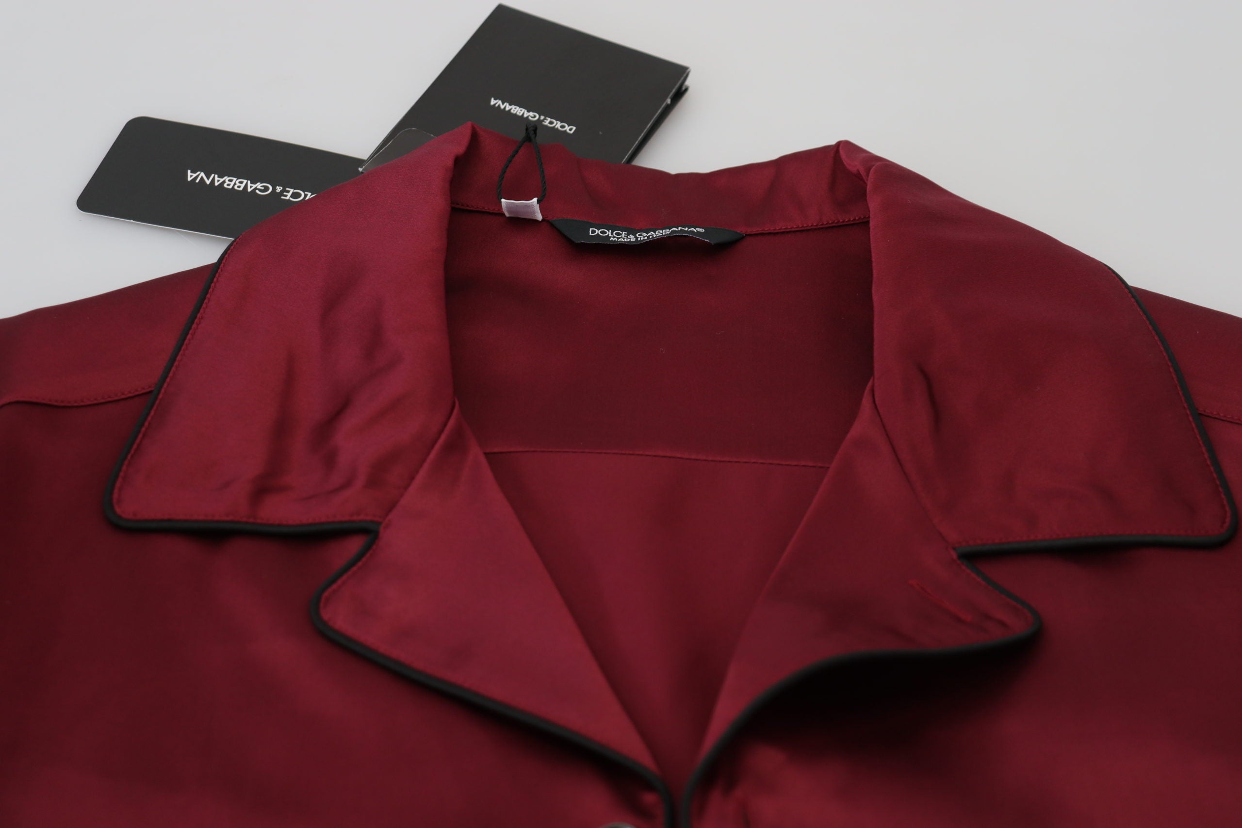 Dolce & Gabbana Red Silk Lounge Top Pajama Sleepwear Shirt -   -  Dolce & Gabbana.