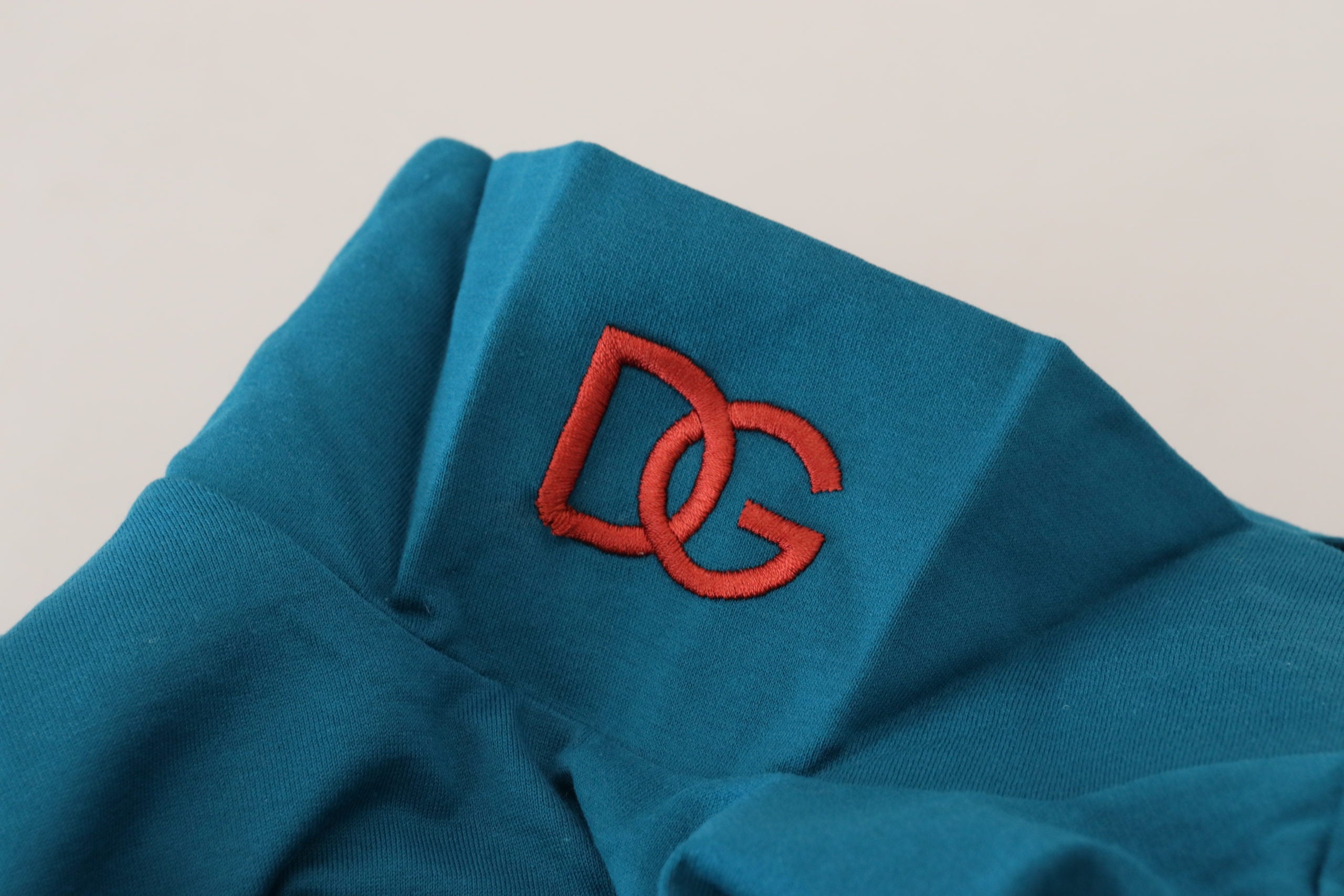 Dolce & Gabbana Blue Cotton Collared Slim Pullover Sweater -   -  Dolce & Gabbana.