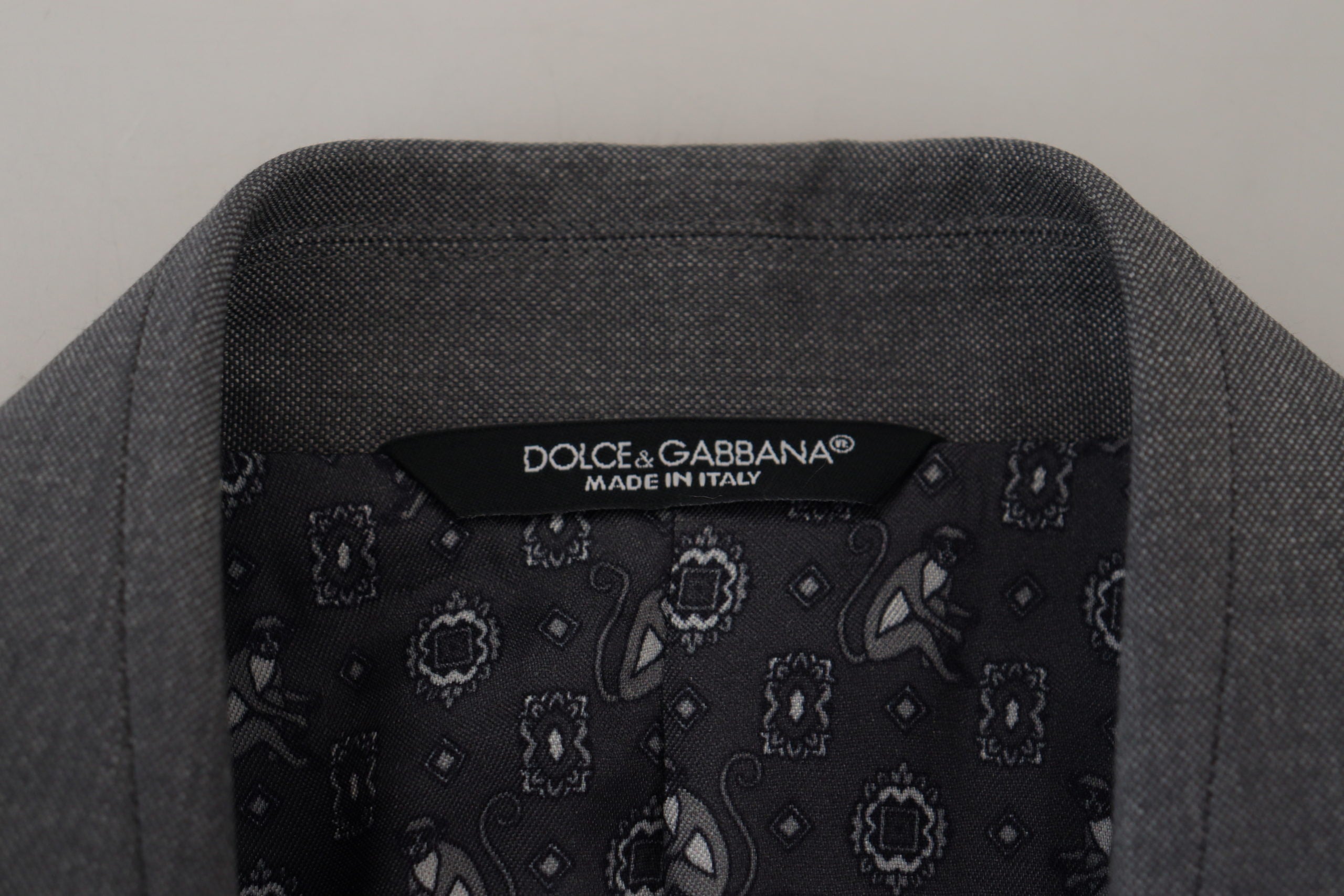 Dolce & Gabbana Gray Wool Silk Slim Fit Jacket Blazer -   -  Dolce & Gabbana.