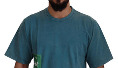 Dolce & Gabbana Blue Logo Print Crewneck Cotton T-shirt -   -  Dolce & Gabbana.
