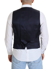 Dolce & Gabbana Dark Blue Wool Stretch Waistcoat Formal Vest -  Vests for Men Suits -  Dolce & Gabbana.
