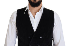 Dolce & Gabbana Black Cotton Double Breasted Waistcoat Vest -  Vests for Men Suits -  Dolce & Gabbana.