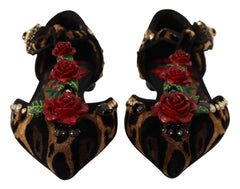 Dolce & Gabbana Brown Ballerina Embellished Leopard Print Shoes -   -  Dolce & Gabbana.