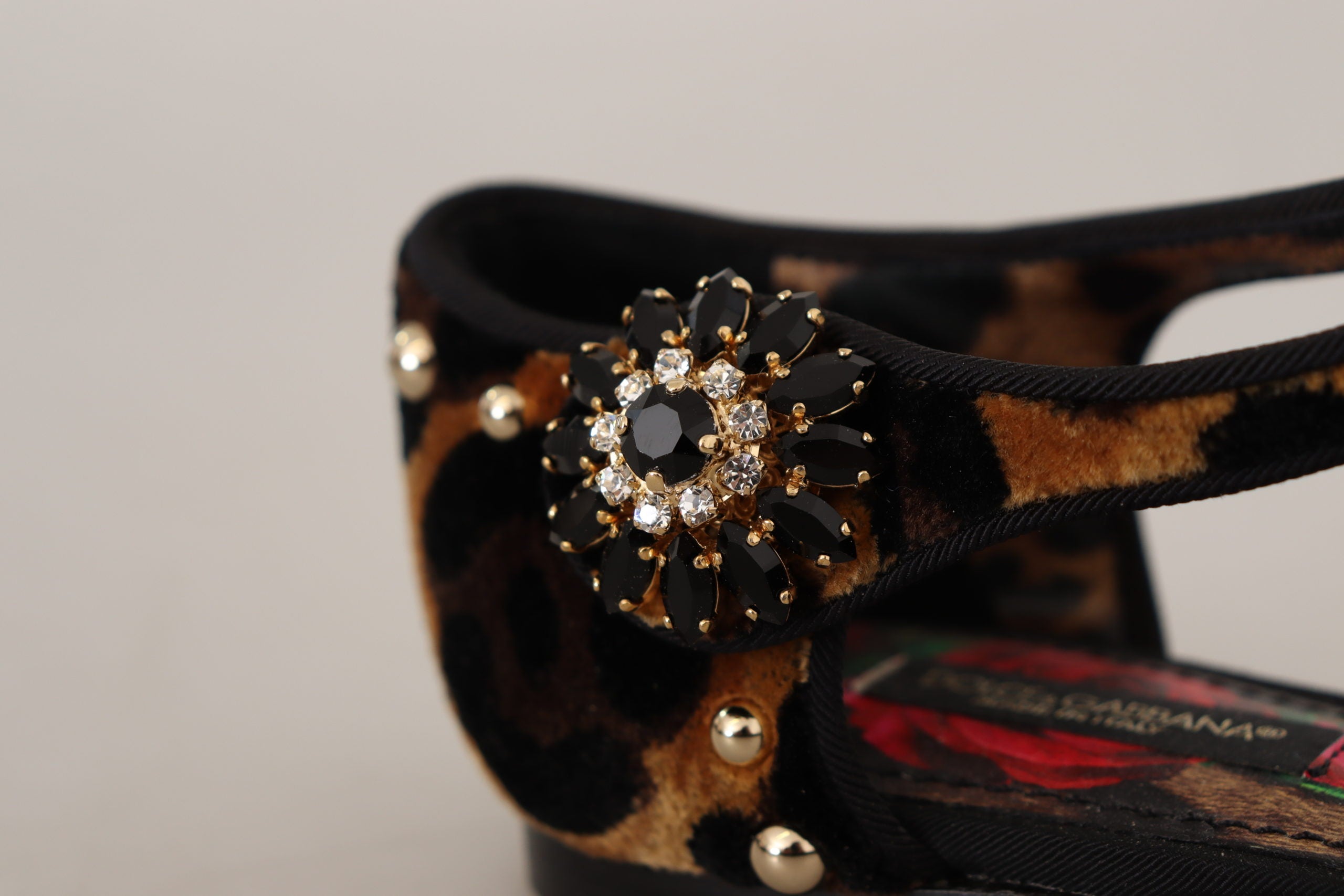 Dolce & Gabbana Brown Ballerina Embellished Leopard Print Shoes -   -  Dolce & Gabbana.