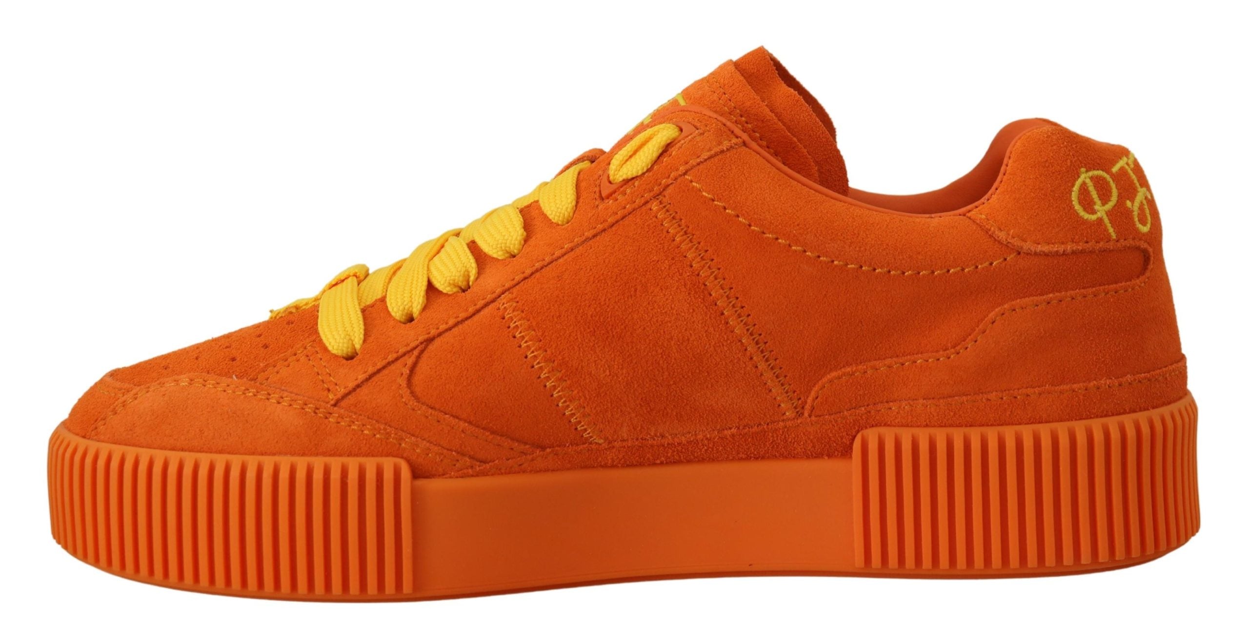 Dolce & Gabbana Orange Leather P.j. Tucker Sneakers Shoes -   -  Dolce & Gabbana.