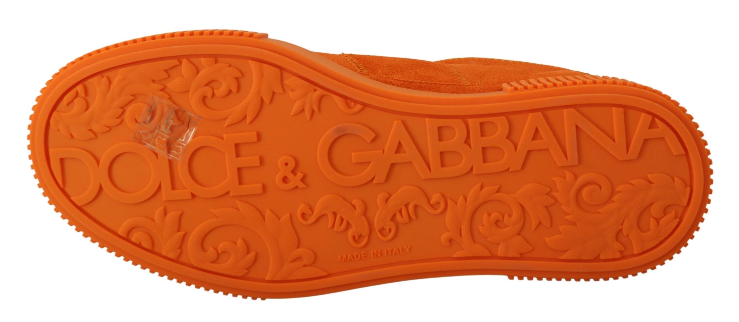 Dolce & Gabbana Orange Leather P.j. Tucker Sneakers Shoes -   -  Dolce & Gabbana.