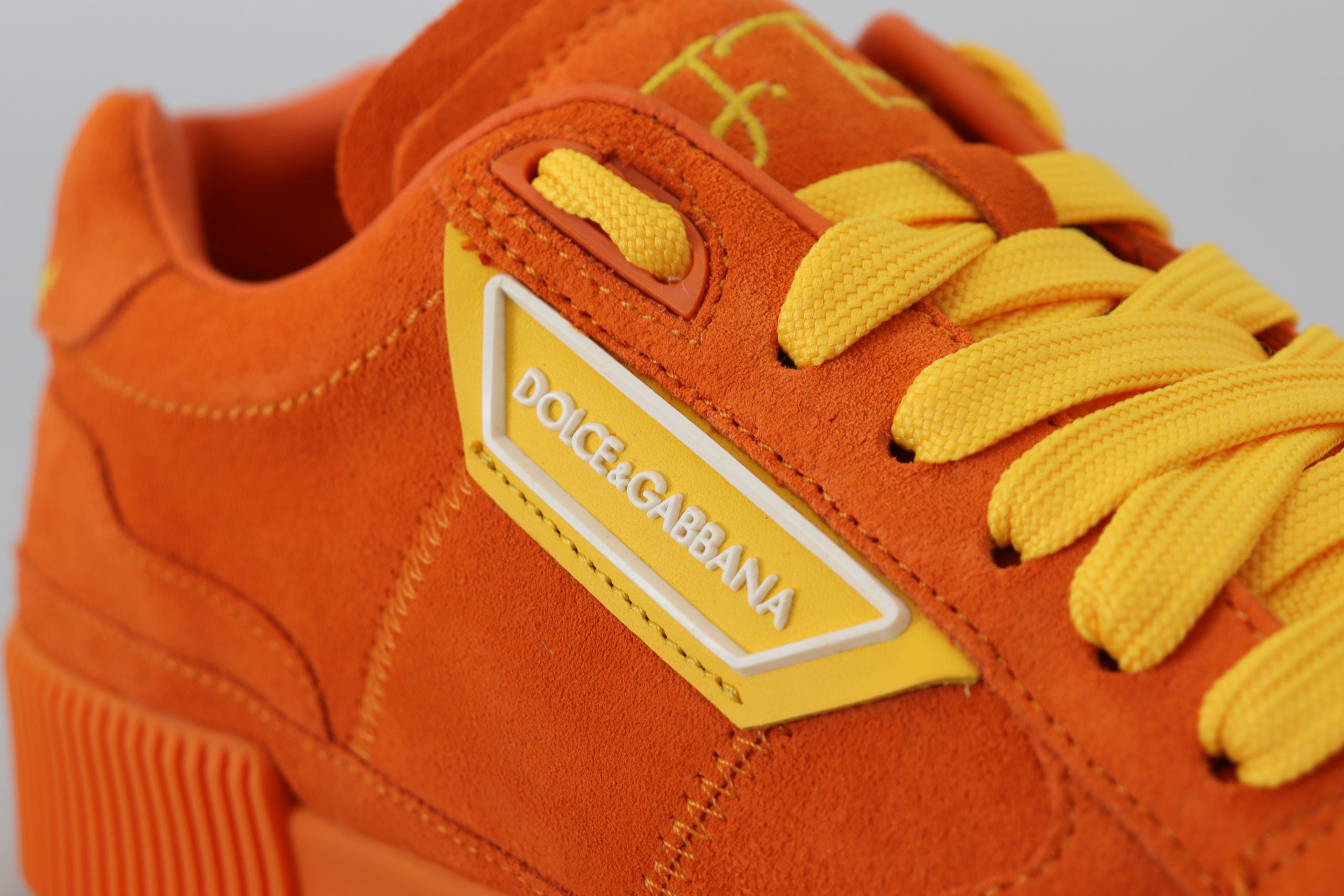 Dolce & Gabbana Orange Leather P.j. Tucker Sneakers Shoes -   -  Dolce & Gabbana.