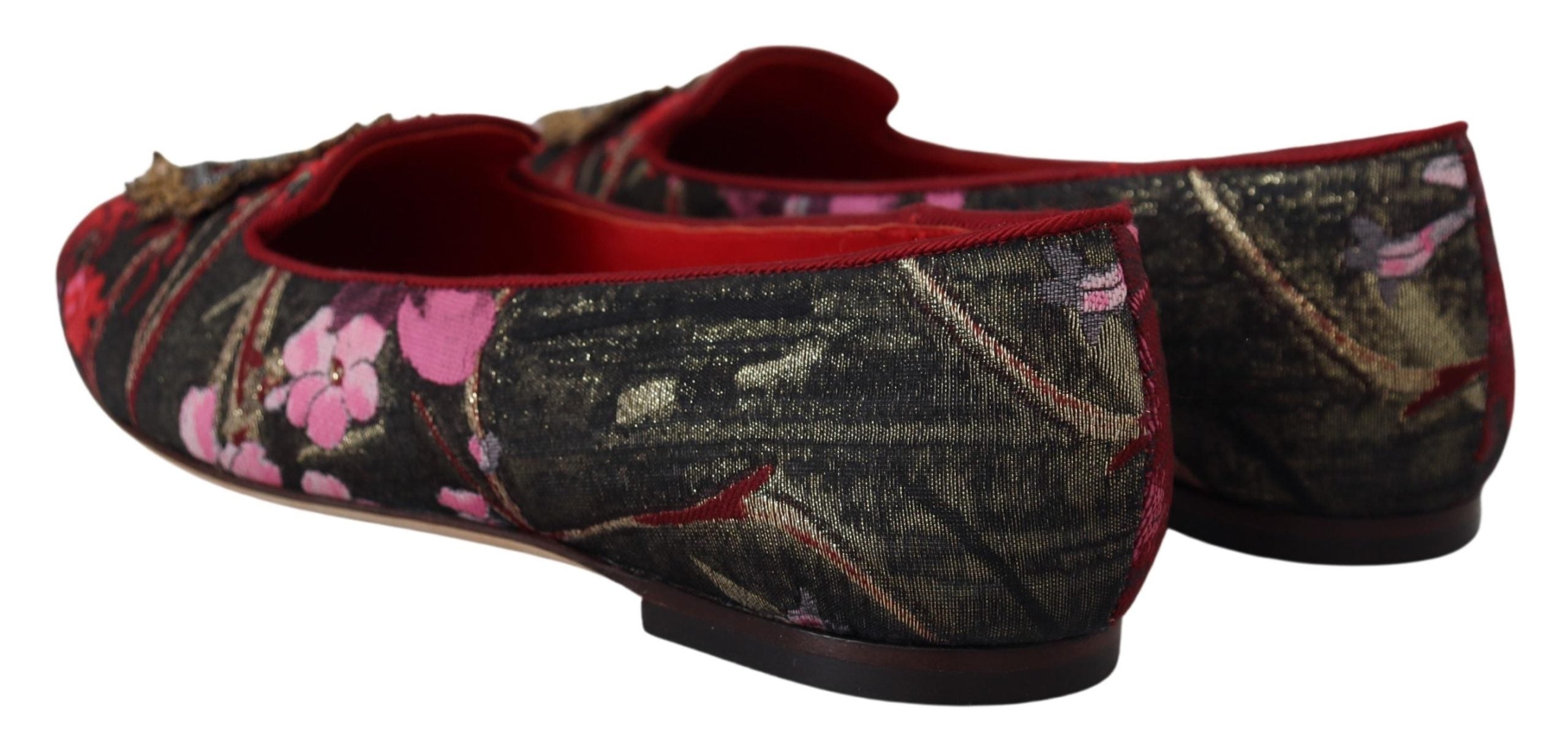 Dolce & Gabbana Multicolor Jacquard Sacred Heart Patch Slip On Shoes -   -  Dolce & Gabbana.