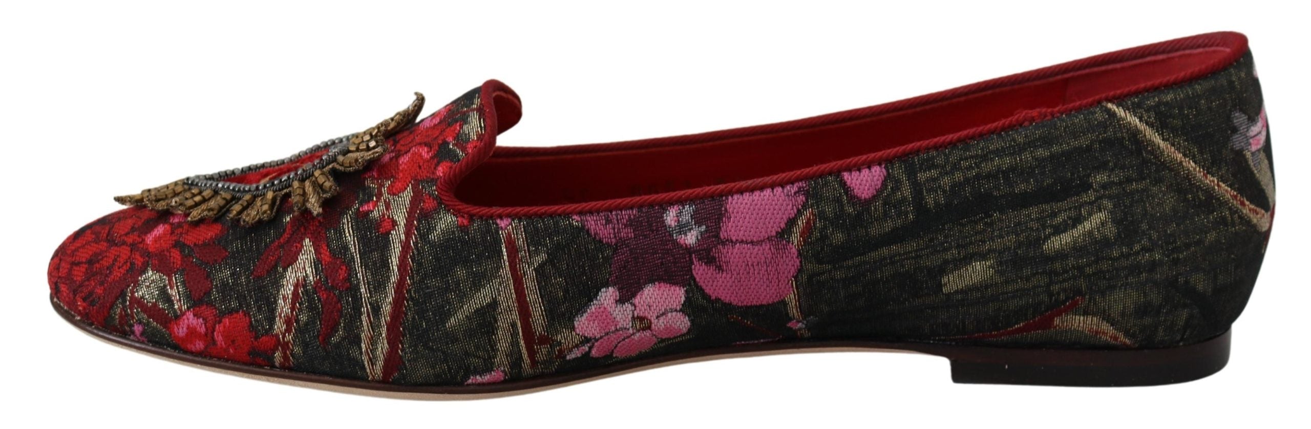 Dolce & Gabbana Multicolor Jacquard Sacred Heart Patch Slip On Shoes -   -  Dolce & Gabbana.
