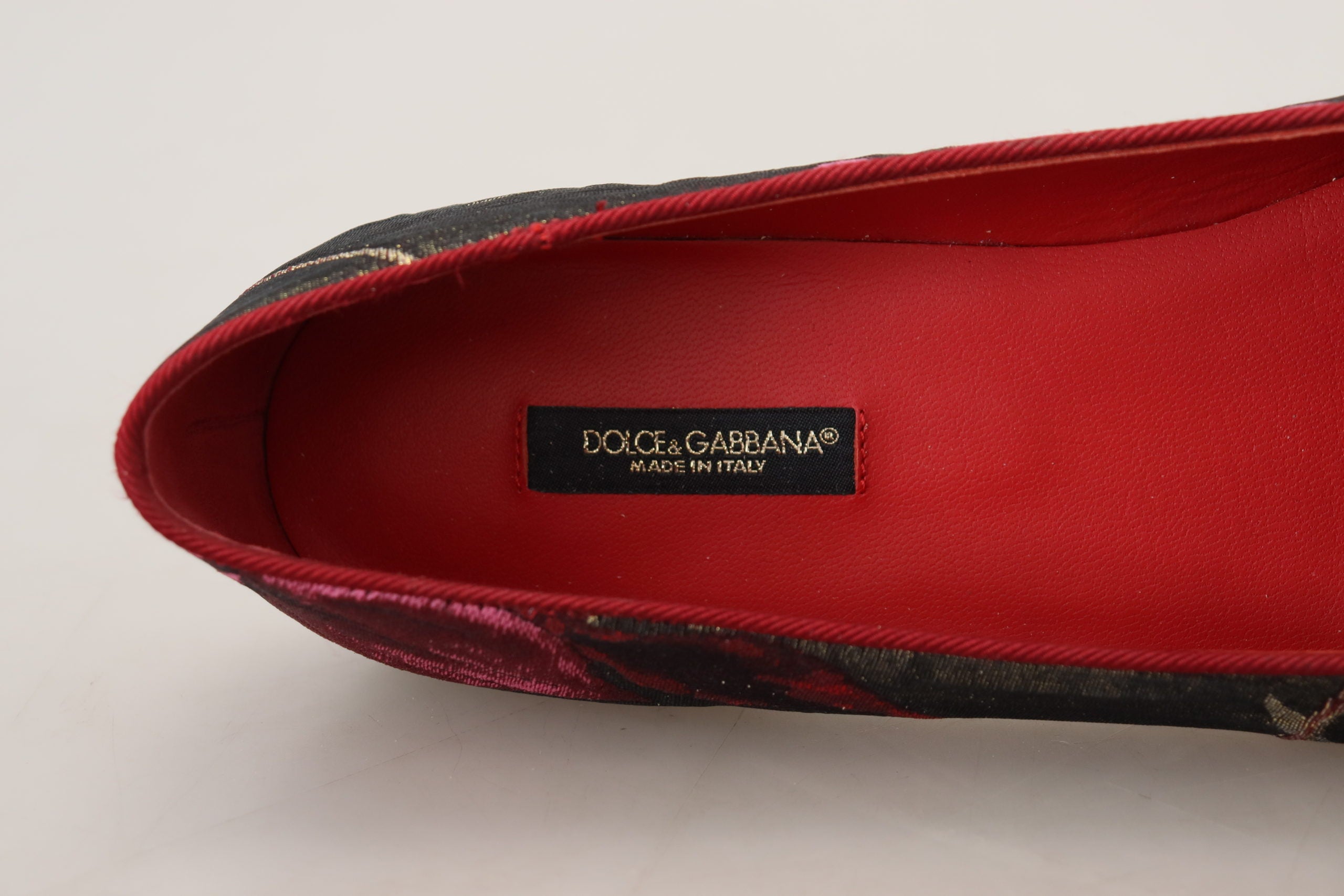 Dolce & Gabbana Multicolor Jacquard Sacred Heart Patch Slip On Shoes -   -  Dolce & Gabbana.
