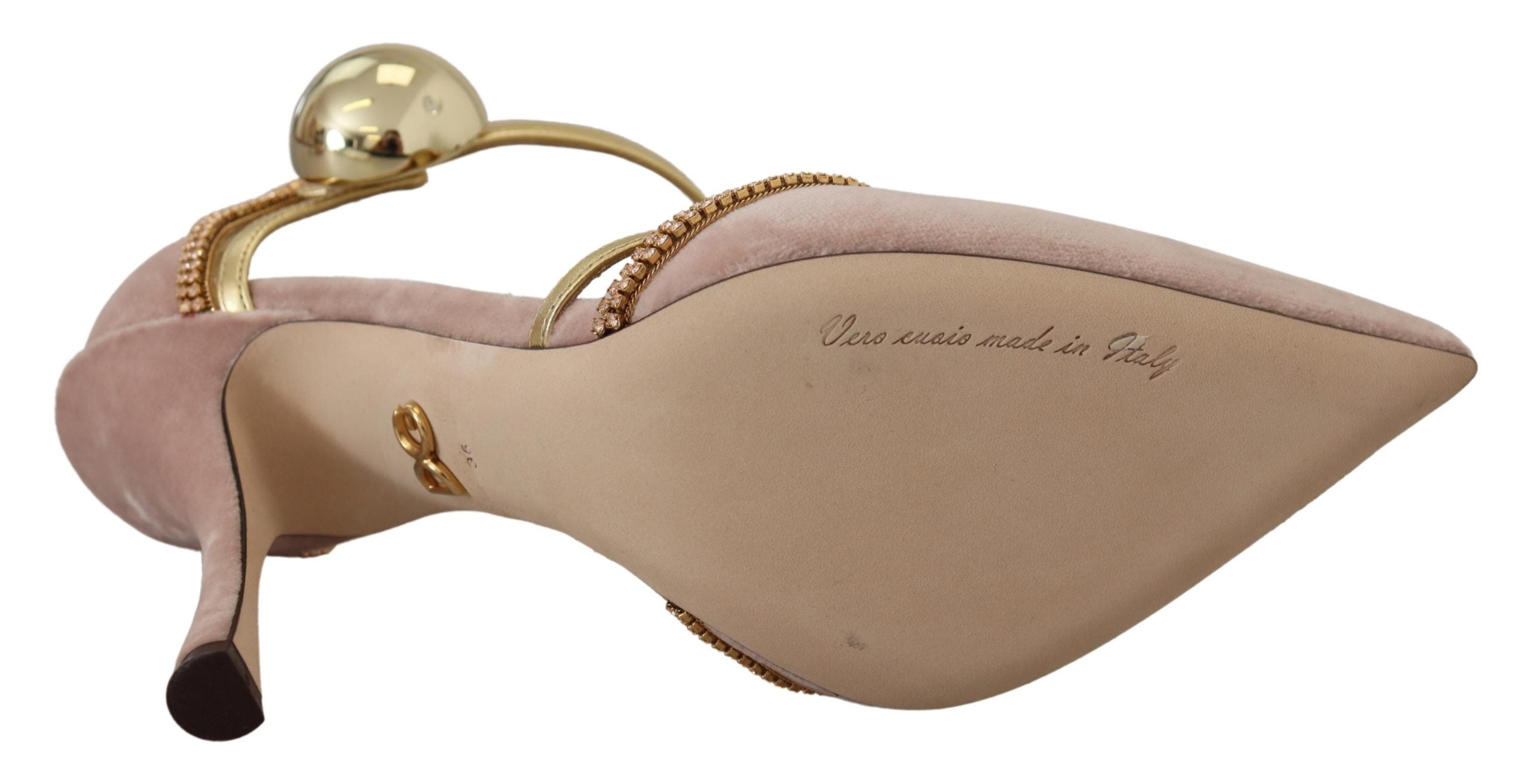 Dolce & Gabbana Pink Crystal T-strap Heels Pumps Shoes -   -  Dolce & Gabbana.