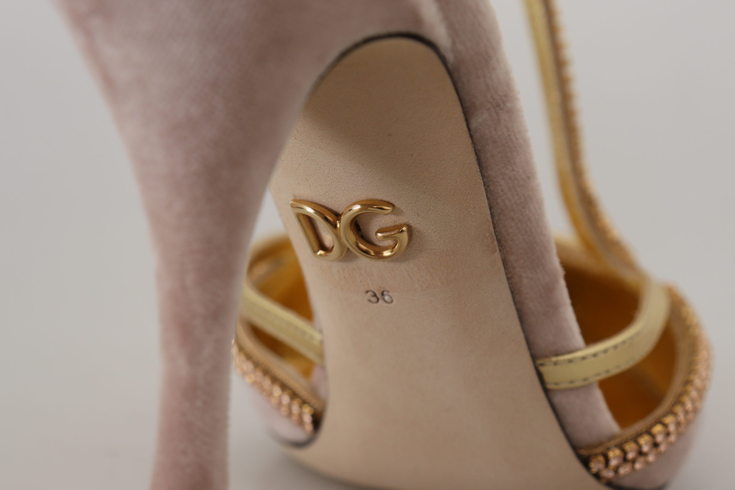 Dolce & Gabbana Pink Crystal T-strap Heels Pumps Shoes -   -  Dolce & Gabbana.