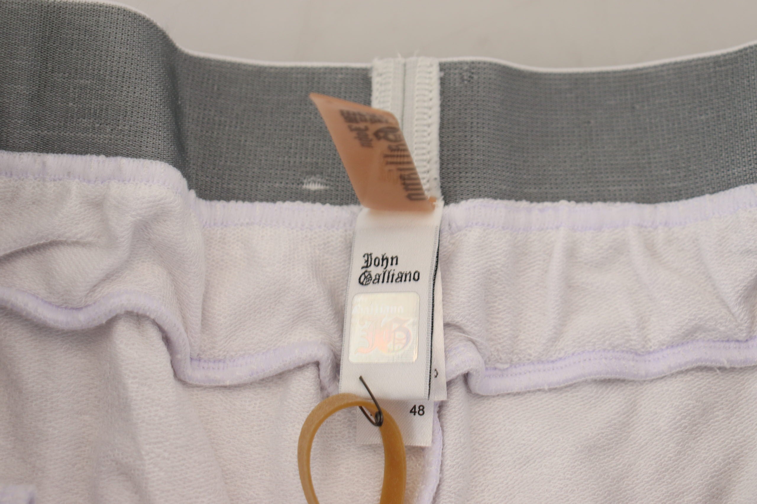 John Galliano White Cotton Logo Mens Jogger Pants -   -  John Galliano.