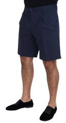 Dolce & Gabbana Blue Chinos Cotton Stretch Casual Shorts -   -  Dolce & Gabbana.