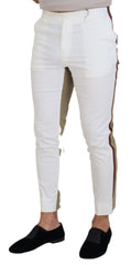 Dolce & Gabbana White Brown Slim Fit Chino Pants -   -  Dolce & Gabbana.