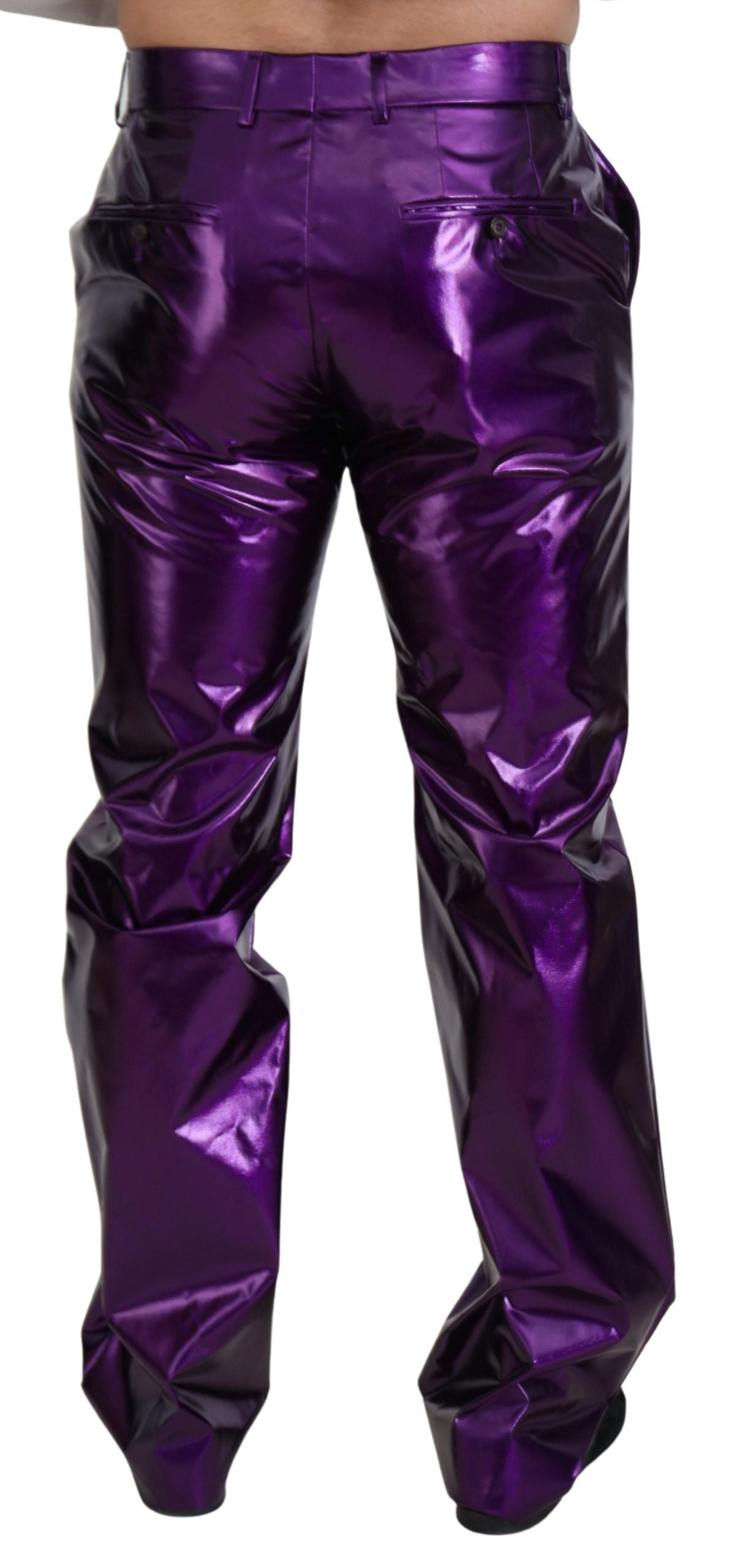 Dolce & Gabbana Purple Shining Men Casual Pants -   -  Dolce & Gabbana.