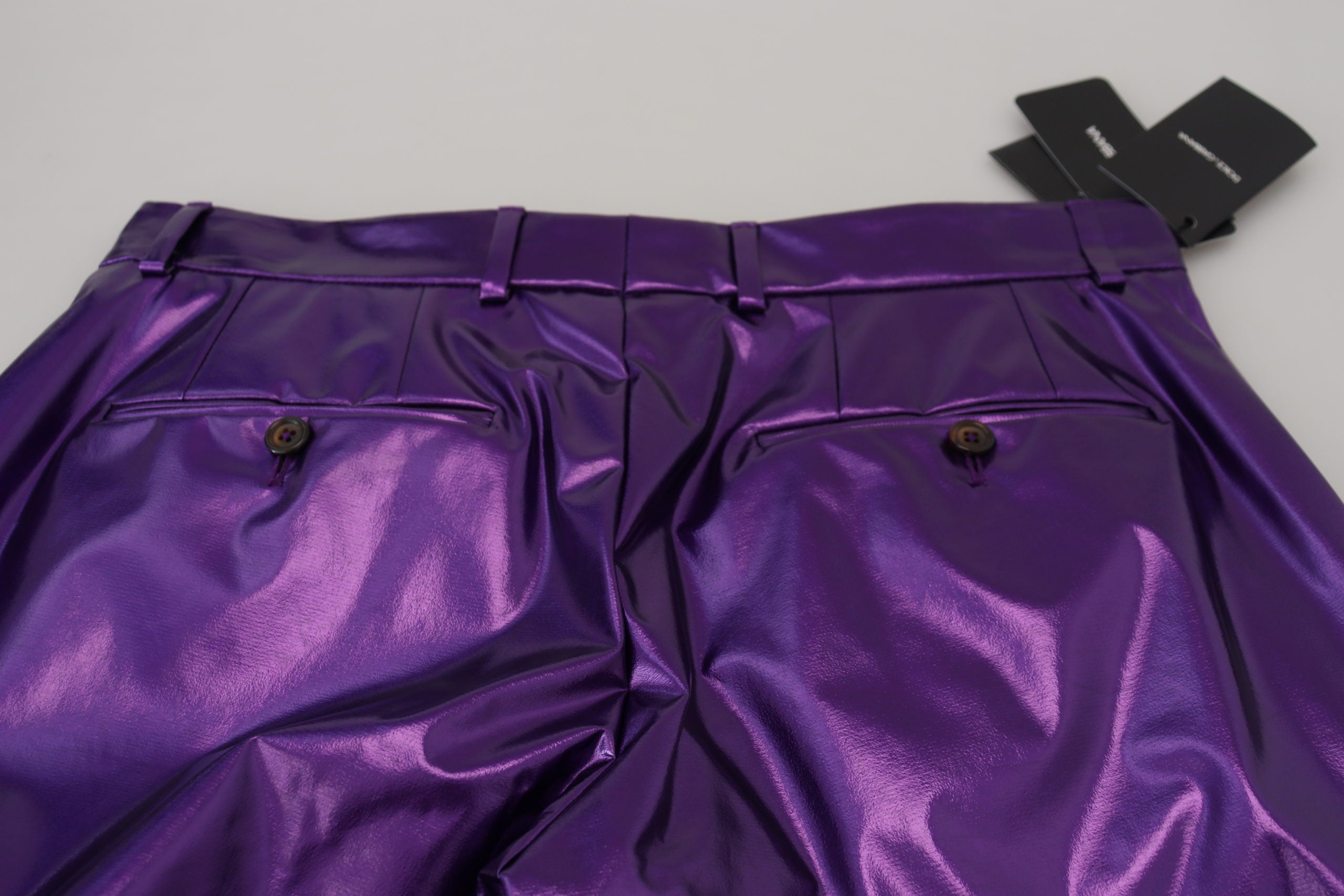 Dolce & Gabbana Purple Shining Men Casual Pants -   -  Dolce & Gabbana.