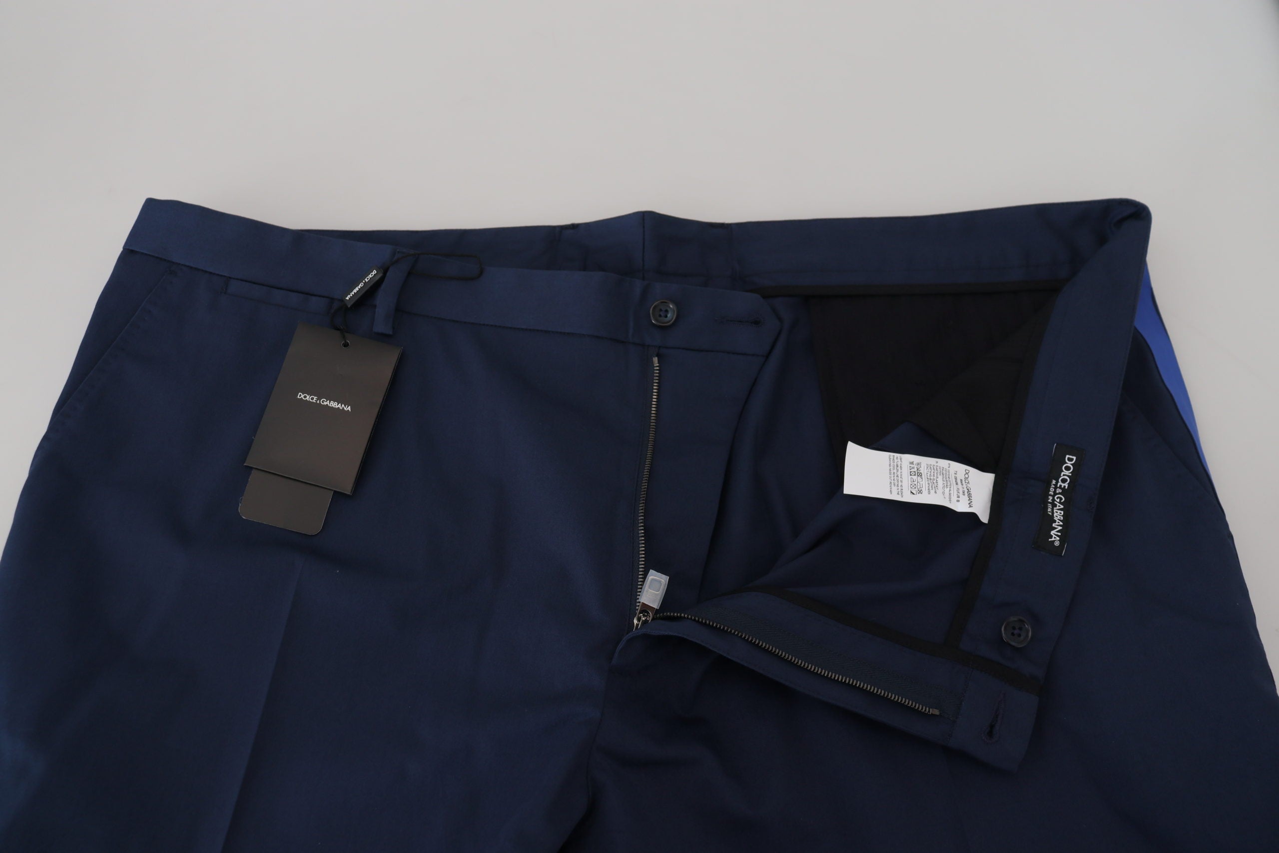 Dolce & Gabbana Blue Cotton Men Cropped Pants -   -  Dolce & Gabbana.