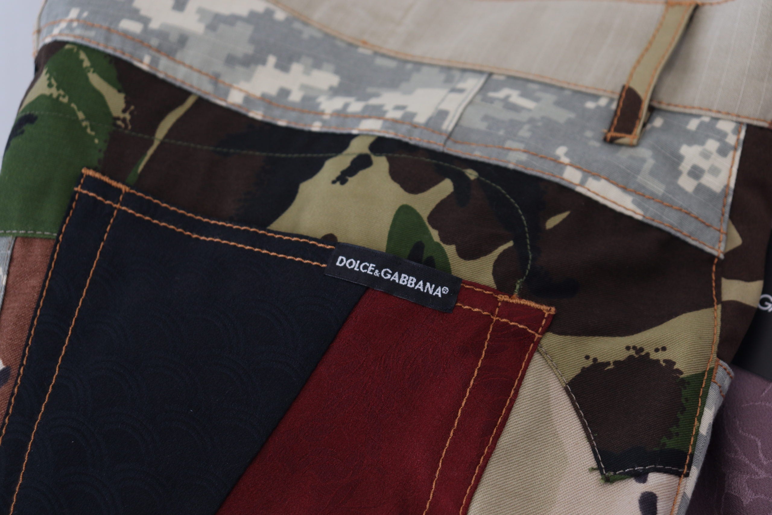 Dolce & Gabbana Multicolor Silk Patchwork Men Denim Jeans -   -  Dolce & Gabbana.