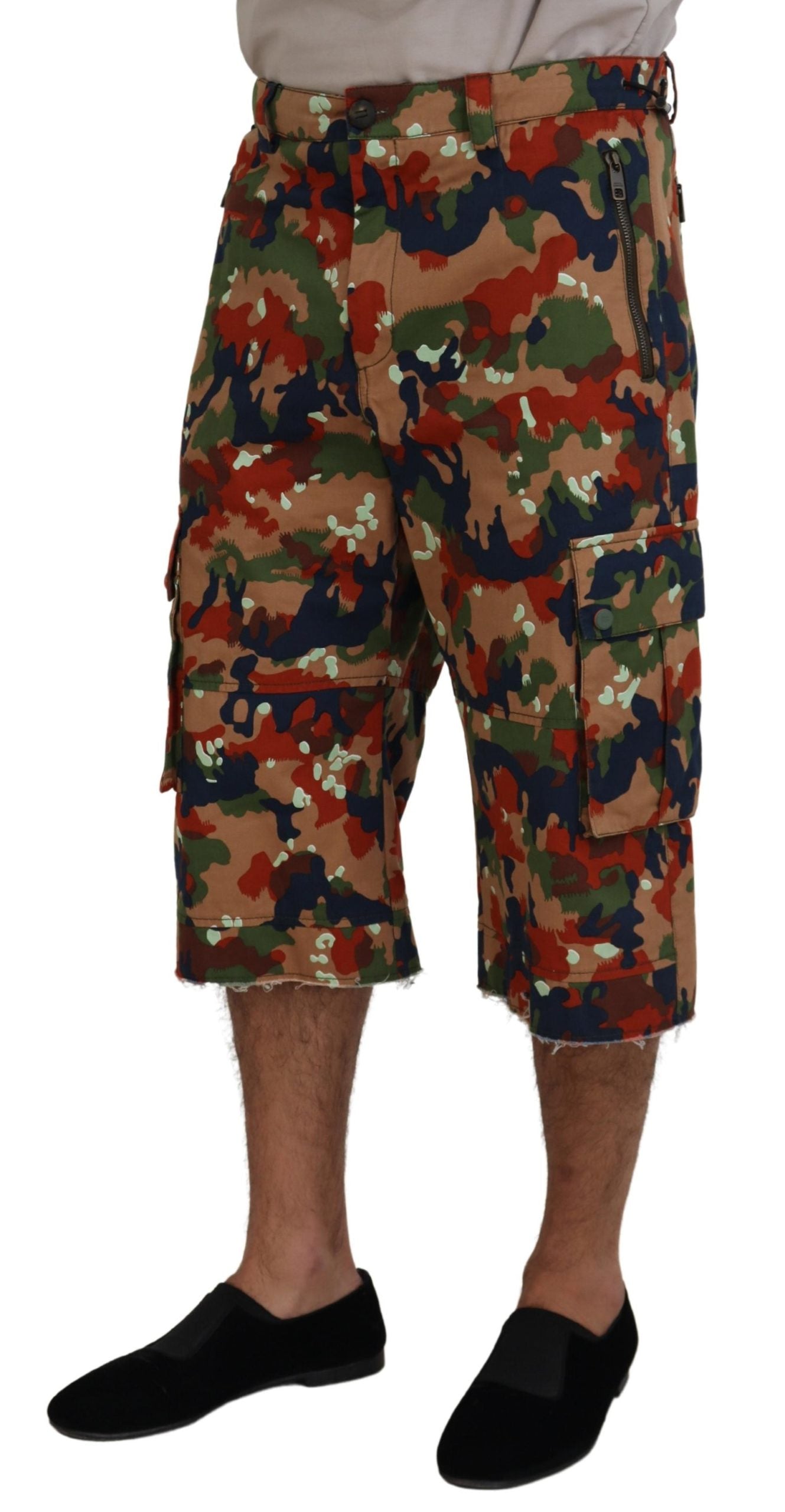Dolce & Gabbana Multicolor Cotton Camouflaged Cargo Shorts -   -  Dolce & Gabbana.