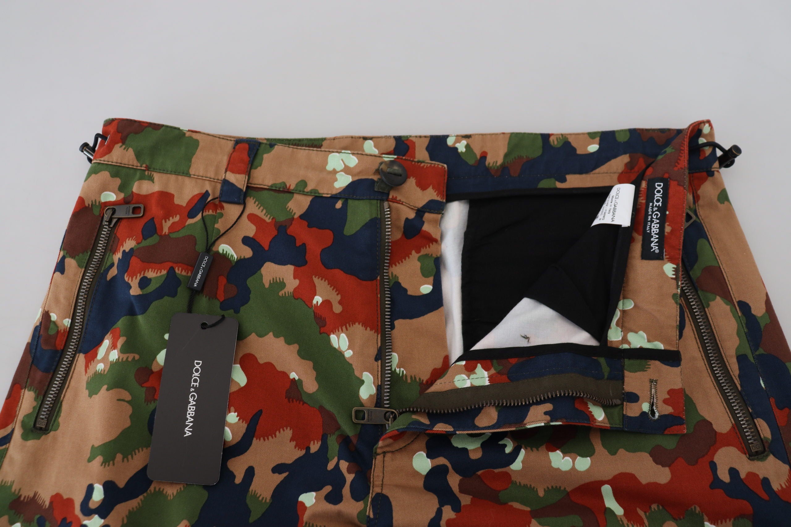 Dolce & Gabbana Multicolor Cotton Camouflaged Cargo Shorts -   -  Dolce & Gabbana.