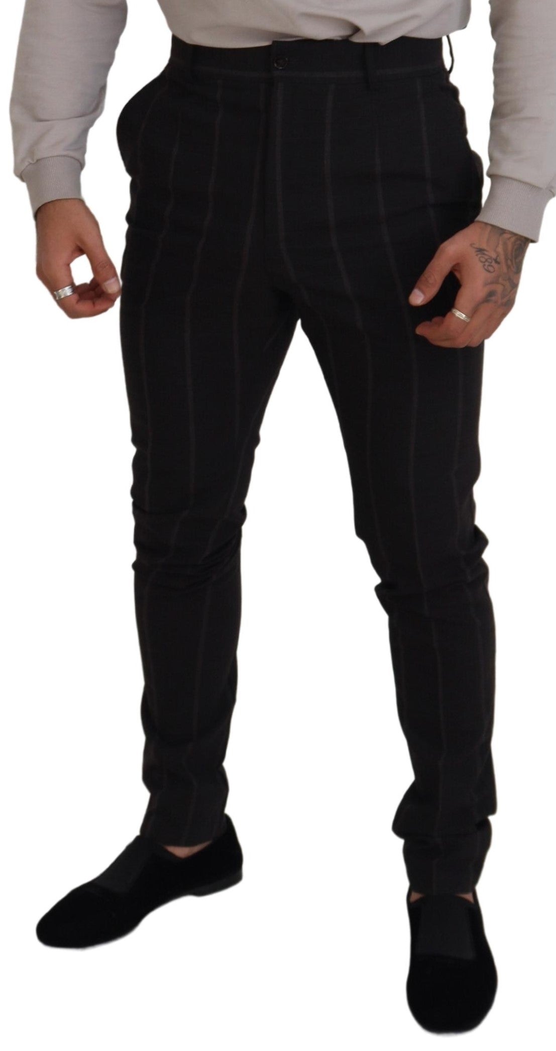 Dolce & Gabbana Black Wool Chino Formal Men Pants -   -  Dolce & Gabbana.