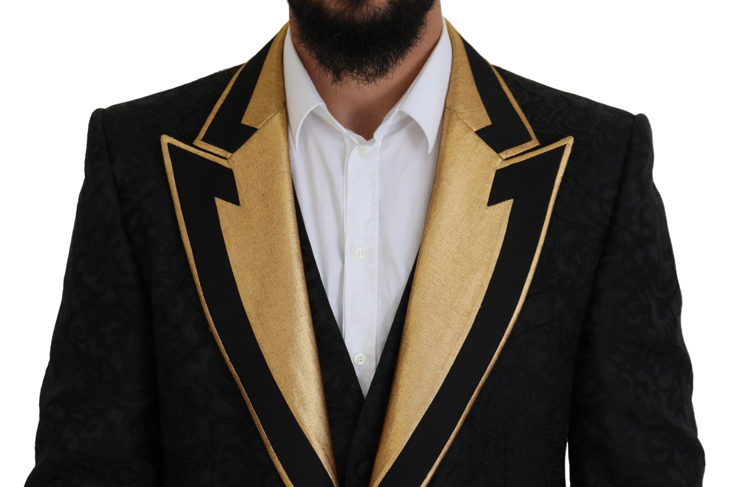 Dolce & Gabbana Black Gold Fantasy Tuxedo Slim Fit Suit -   -  Dolce & Gabbana.