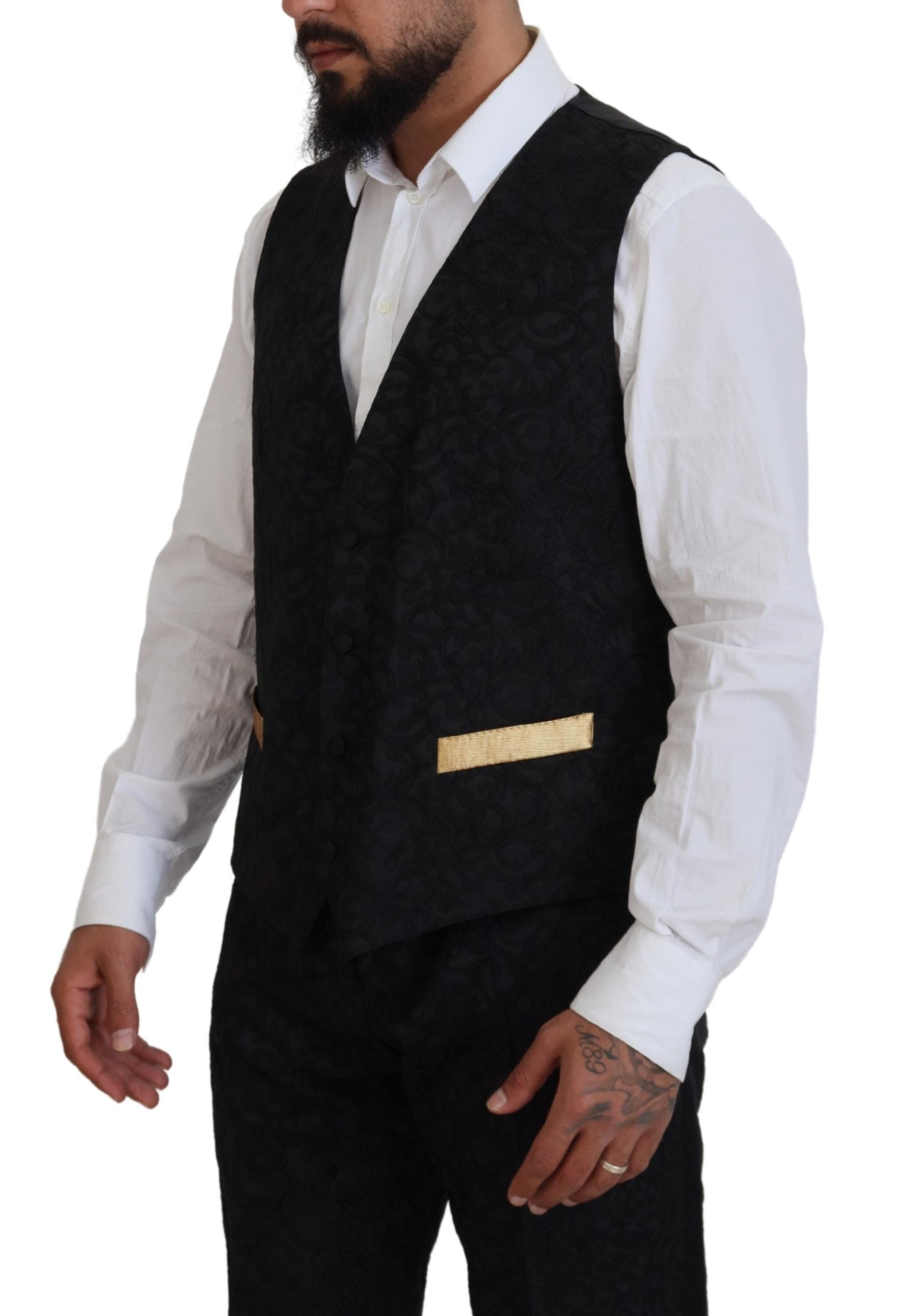 Dolce & Gabbana Black Gold Fantasy Tuxedo Slim Fit Suit -   -  Dolce & Gabbana.