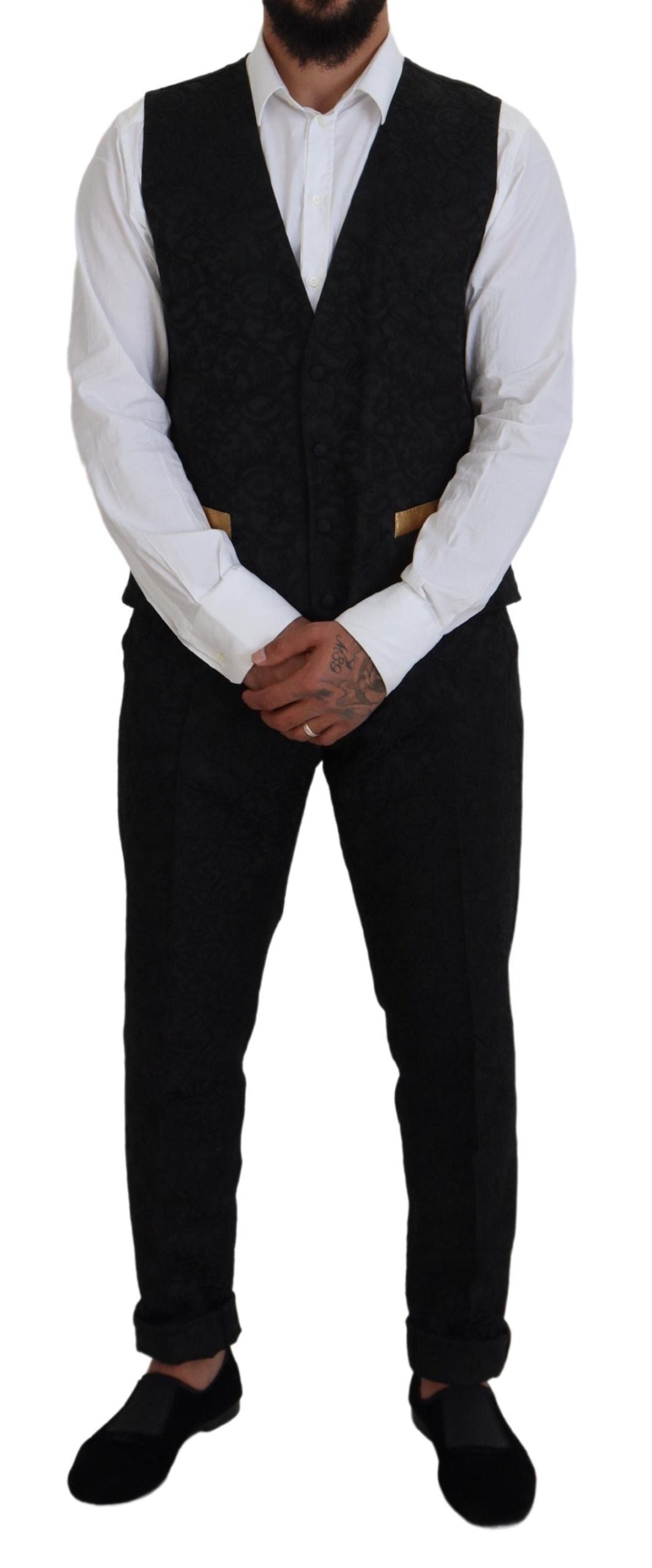 Dolce & Gabbana Black Gold Fantasy Tuxedo Slim Fit Suit -   -  Dolce & Gabbana.