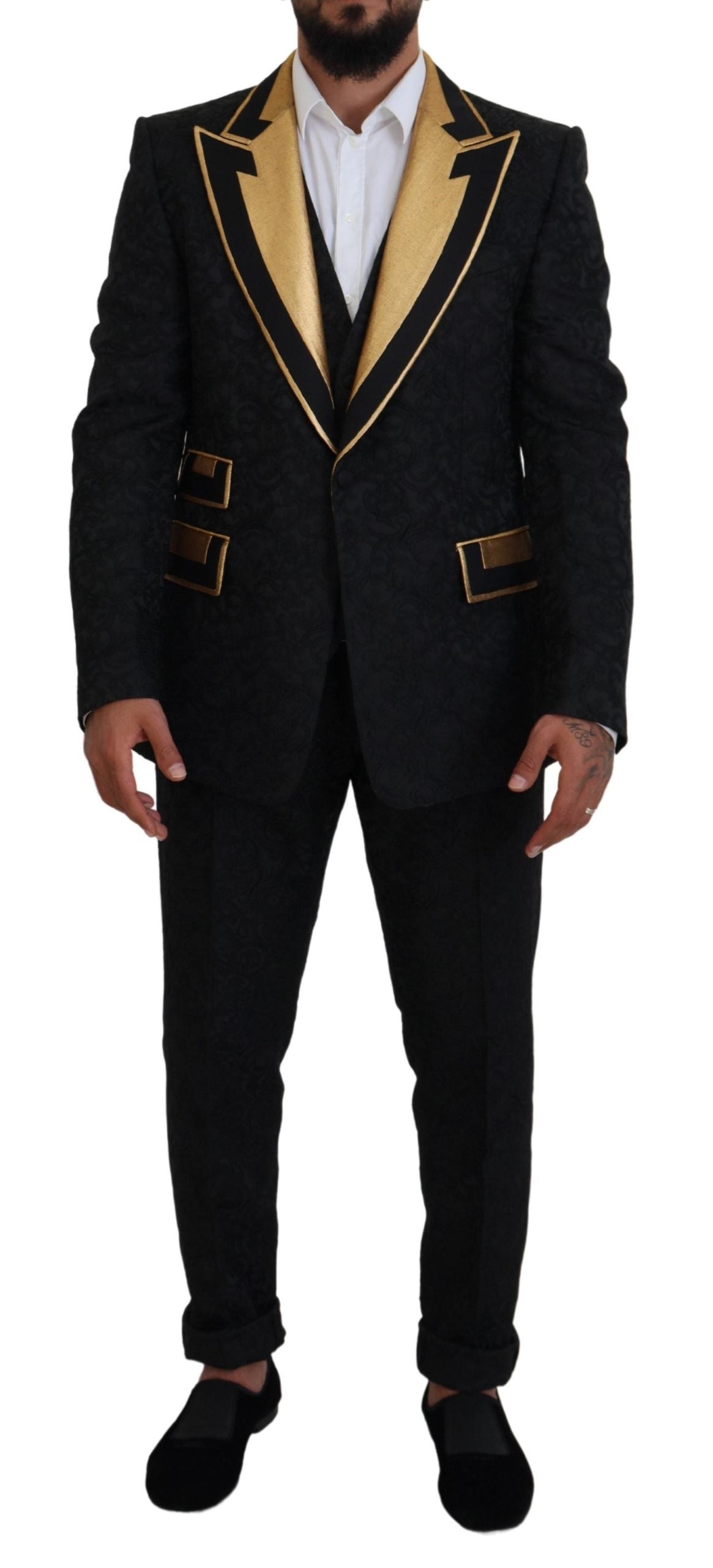 Dolce & Gabbana Black Gold Fantasy Tuxedo Slim Fit Suit -   -  Dolce & Gabbana.
