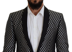 Dolce & Gabbana Black White Silk MARTINI Slim Fit Suit -   -  Dolce & Gabbana.