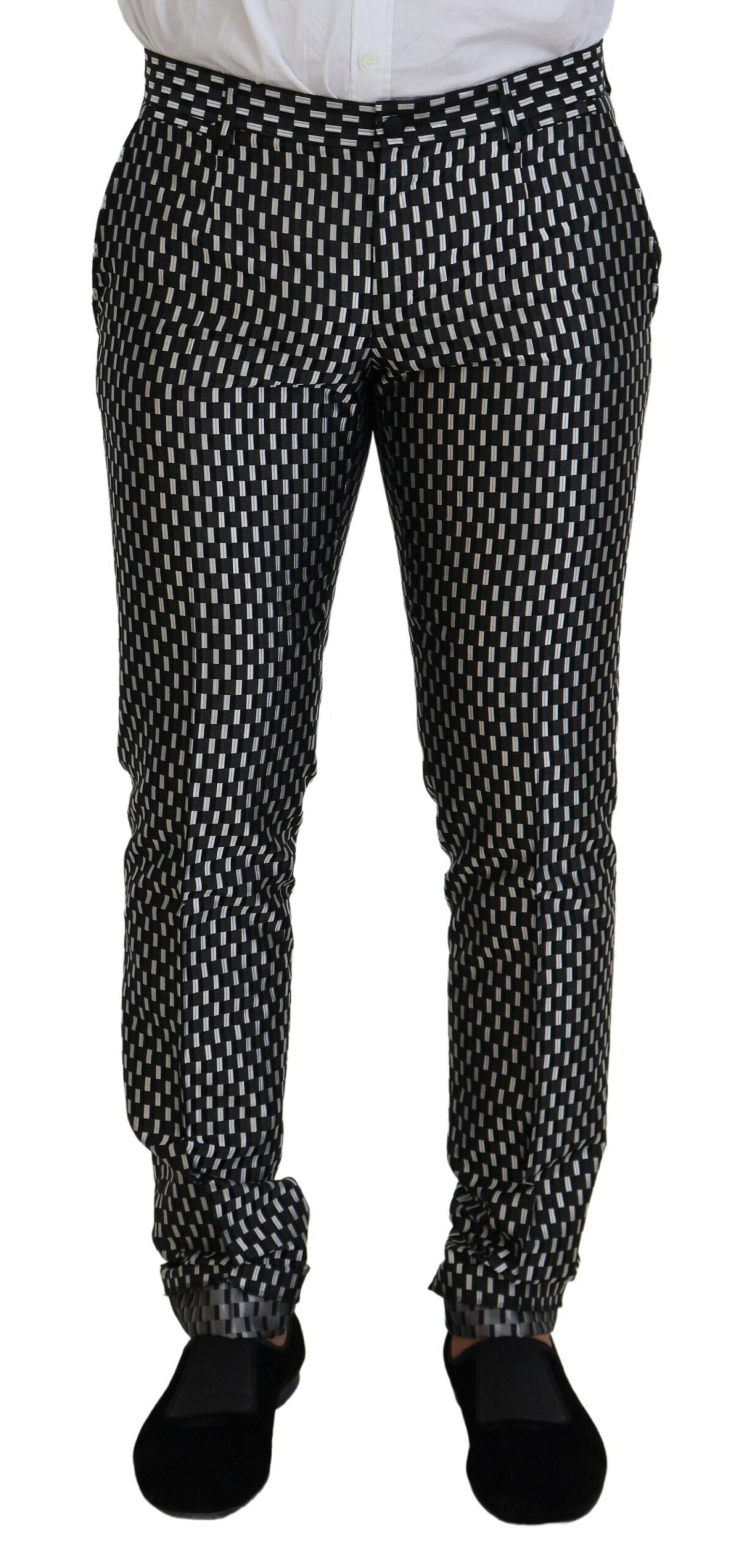 Dolce & Gabbana Black White Silk MARTINI Slim Fit Suit -   -  Dolce & Gabbana.