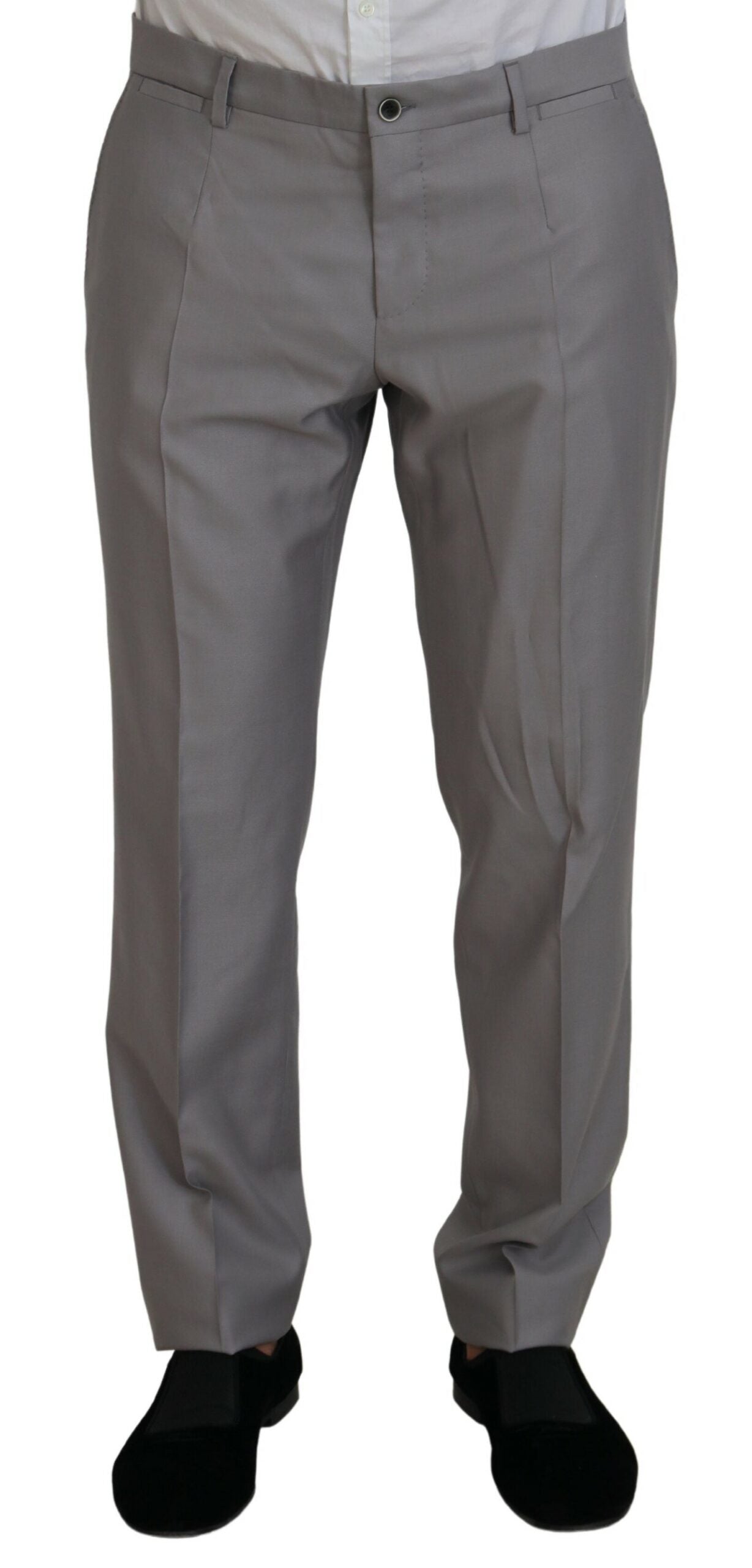 Dolce & Gabbana Silver Wool Silk 3 Piece Slim Fit Suit -   -  Dolce & Gabbana.