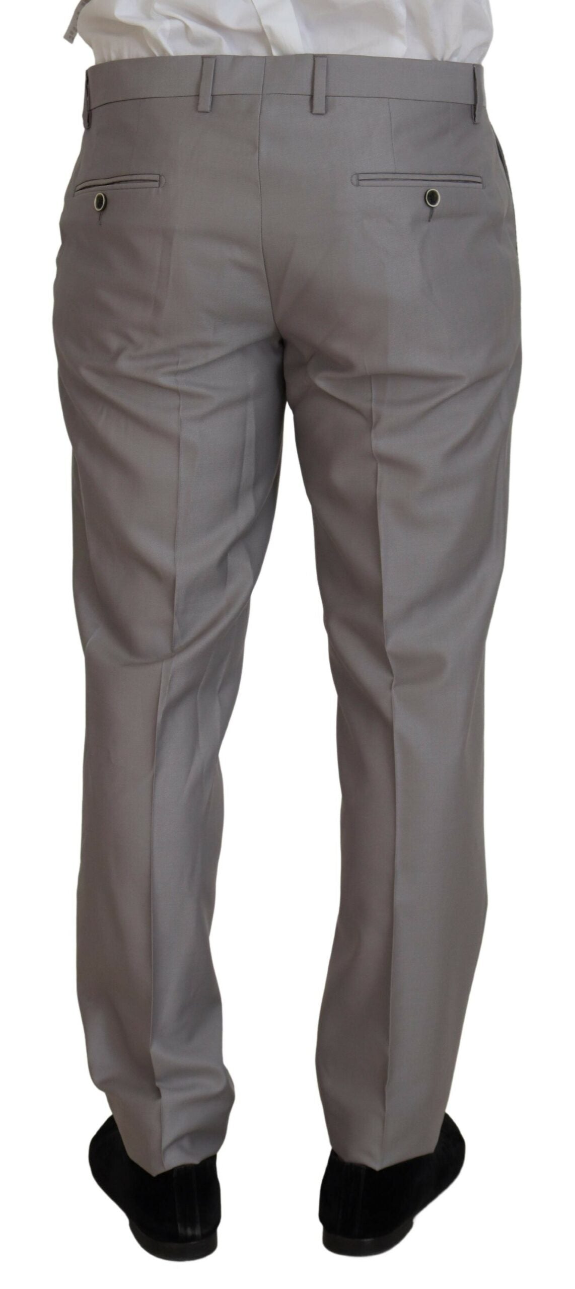 Dolce & Gabbana Silver Wool Silk 3 Piece Slim Fit Suit -   -  Dolce & Gabbana.