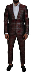 Dolce & Gabbana Bordeaux Silver GOLD Slim Fit Suit -   -  Dolce & Gabbana.