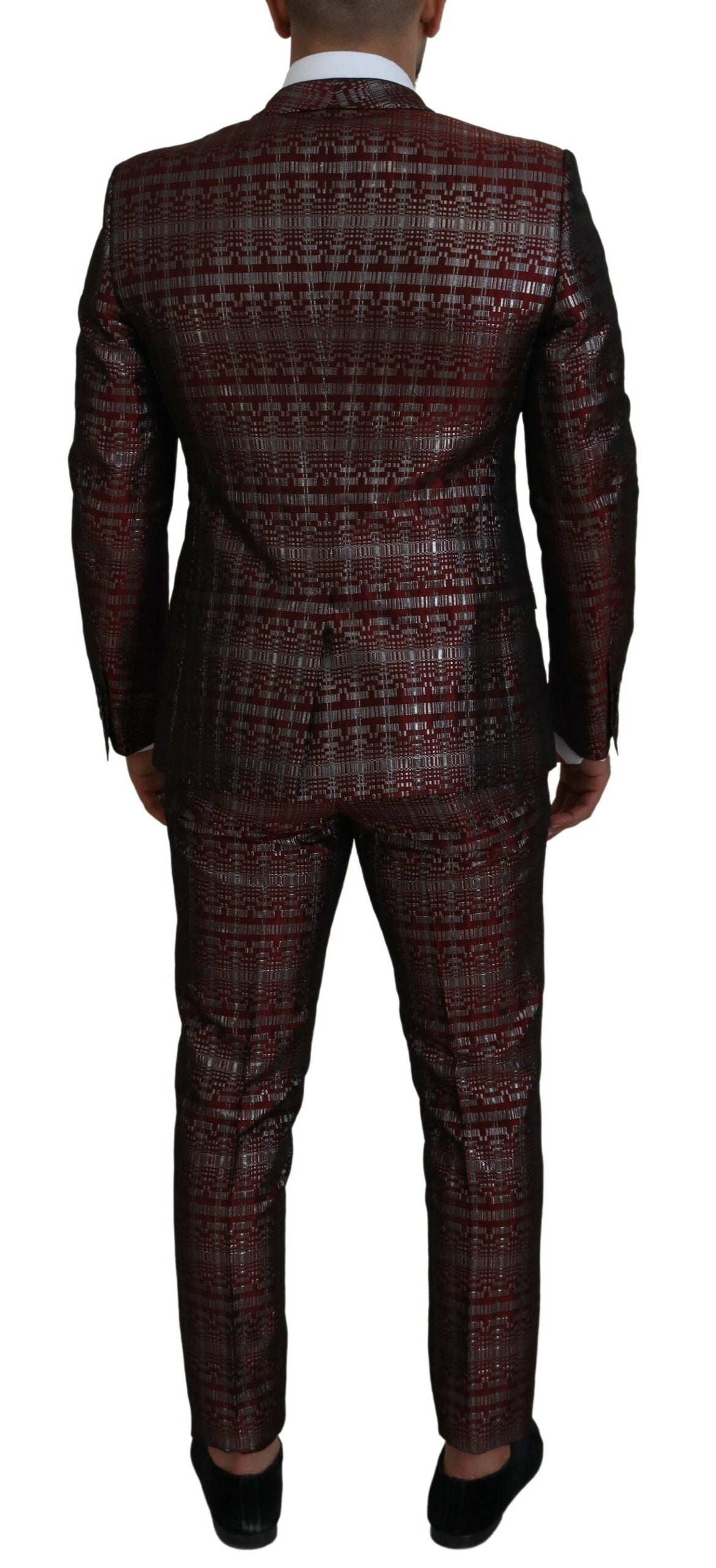 Dolce & Gabbana Bordeaux Silver GOLD Slim Fit Suit -   -  Dolce & Gabbana.