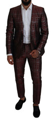 Dolce & Gabbana Bordeaux Silver GOLD Slim Fit Suit -   -  Dolce & Gabbana.