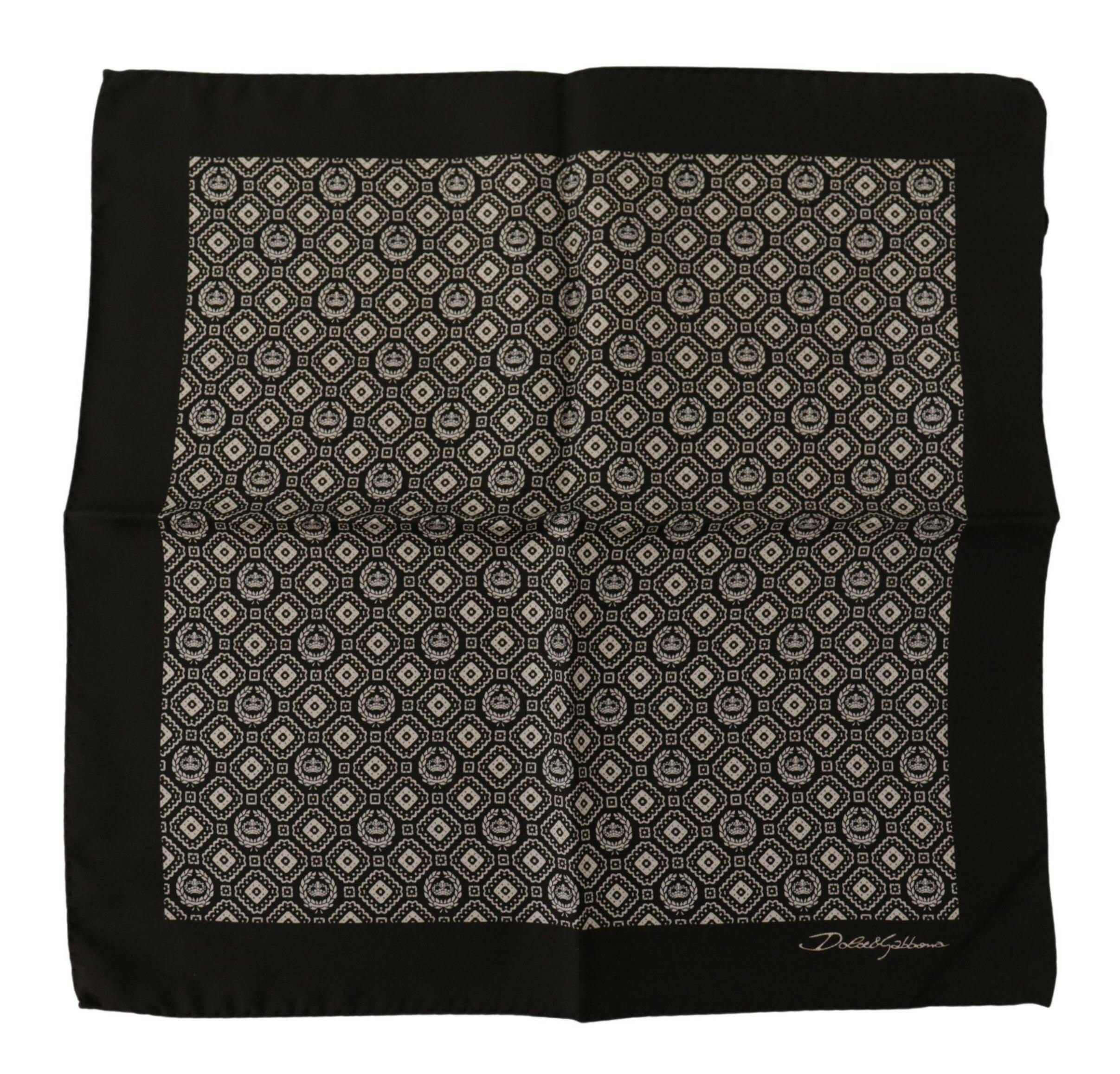Dolce & Gabbana Black Patterned DG Logo Square Handkerchief Scarf -   -  Dolce & Gabbana.