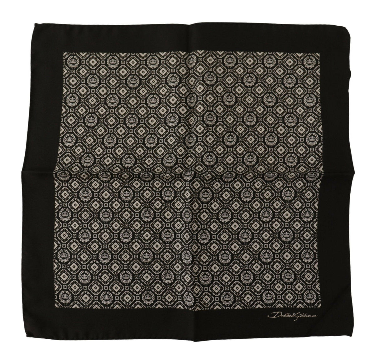 Dolce & Gabbana Black Patterned DG Logo Square Handkerchief Scarf -   -  Dolce & Gabbana.