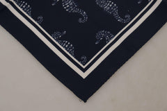 Dolce & Gabbana Blue Seahorse DG Printed Square Handkerchief Scarf -   -  Dolce & Gabbana.