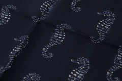 Dolce & Gabbana Blue Seahorse DG Printed Square Handkerchief Scarf -   -  Dolce & Gabbana.