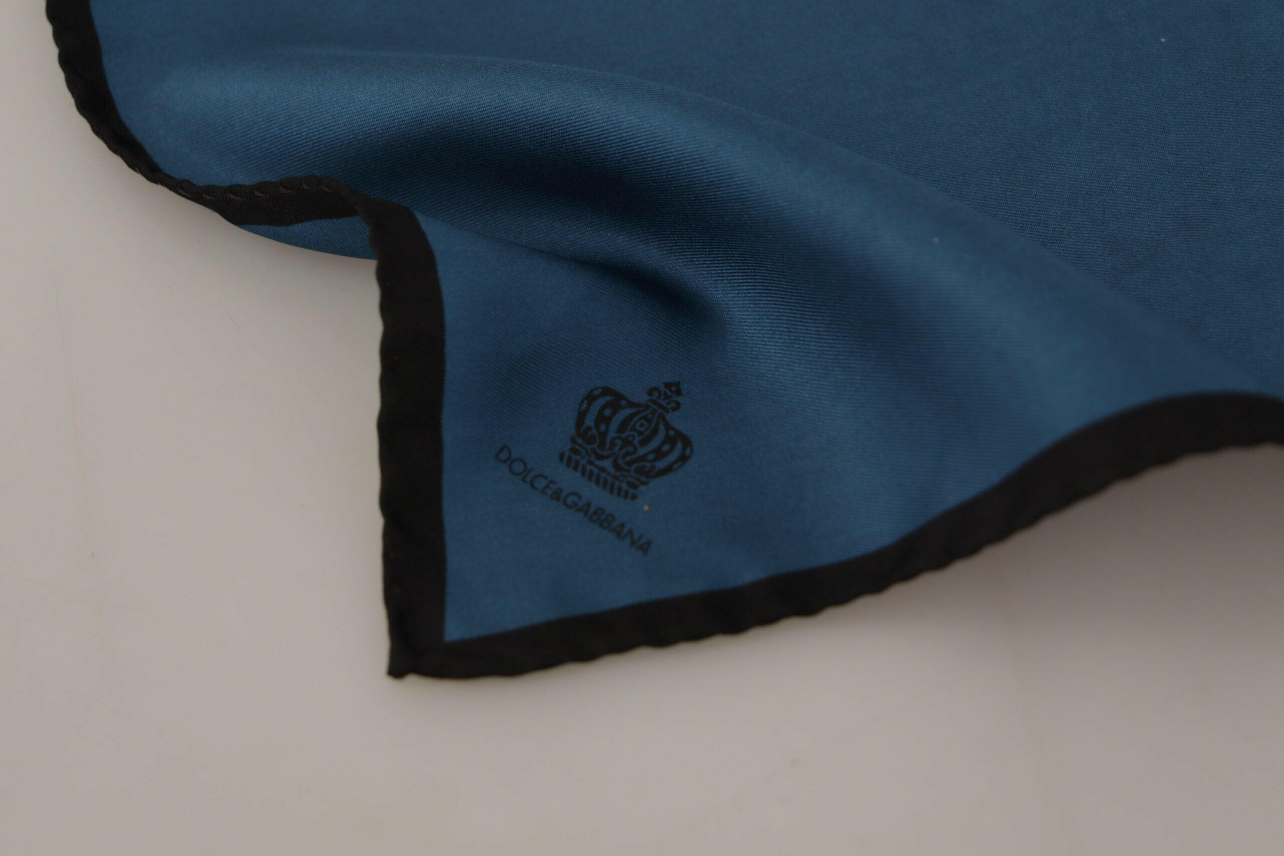 Dolce & Gabbana Black Blue DG Crown Printed Square Handkerchief Scarf -   -  Dolce & Gabbana.