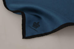 Dolce & Gabbana Black Blue DG Crown Printed Square Handkerchief Scarf -   -  Dolce & Gabbana.